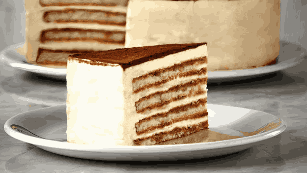 Tiramisu cake slice